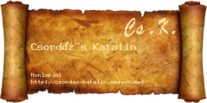 Csordás Katalin névjegykártya