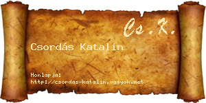 Csordás Katalin névjegykártya