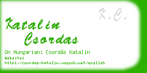 katalin csordas business card